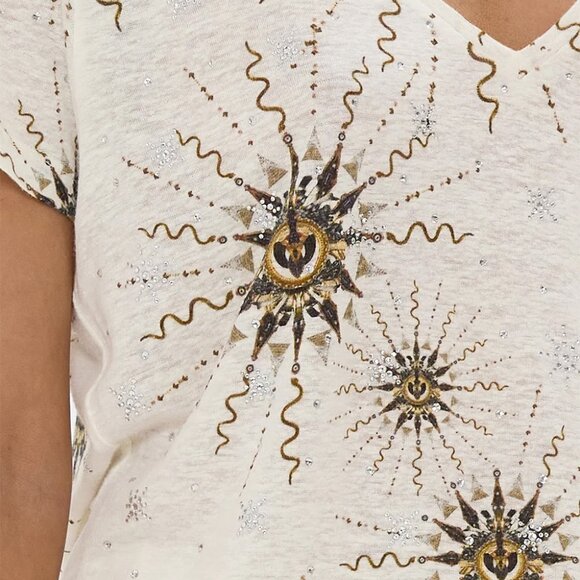 Relaxed V-Neck Tee Shirt in "Goddess Energy" - Picture 6 of 8